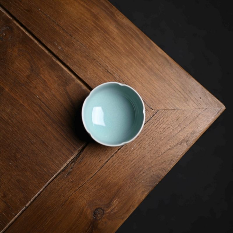 "Petal Bowl" Celadoner Azure Glaze Petal Bowl Tea Cup