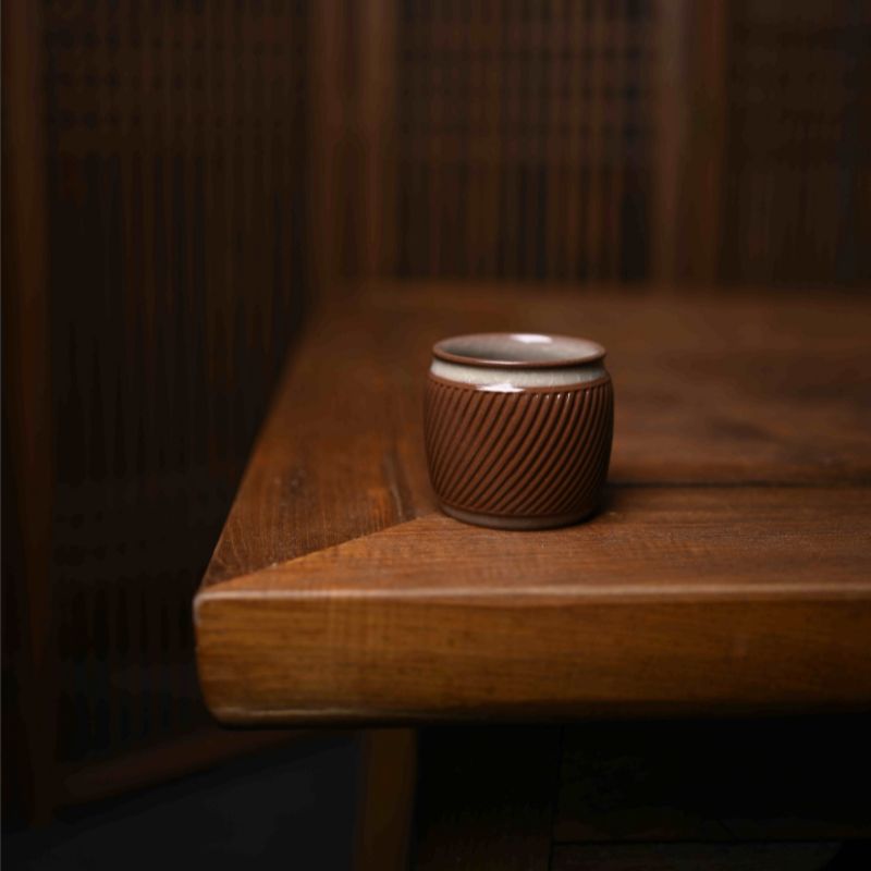 "Modern Ge Kiln" Celadoner Cymbal Cup Straight Cup Textured Steel Cup