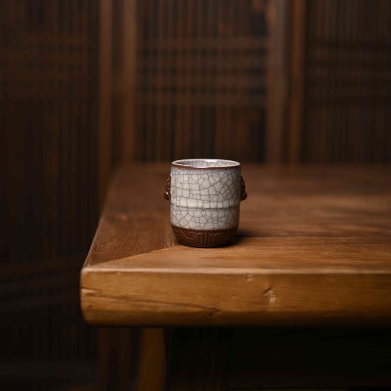 "Modern Ge Kiln" Celadoner Binaural Cup Straight Cup Cymbal Cup Creative Celadon
