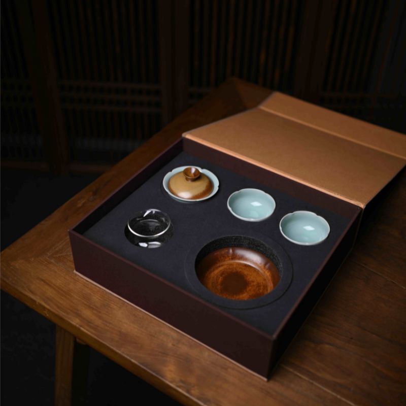 ‘’Gift Box Set‘’ Celadoner Beige Glaze Plum Green Glaze Grass Gray Glaze Azure Glaze