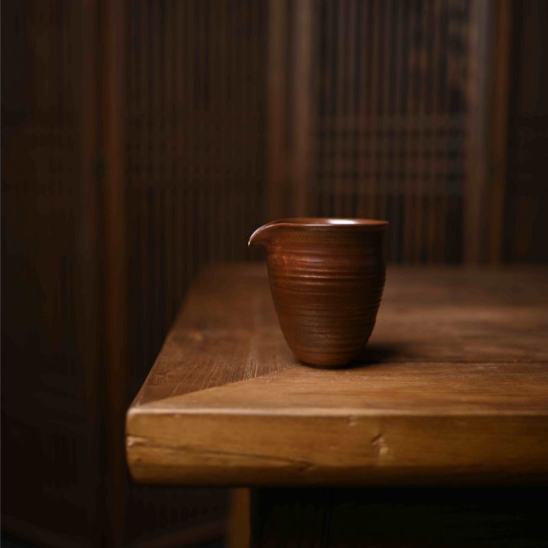 "Justice" Straw Gray Glaze Hand Painted justice Cup Tea Cup