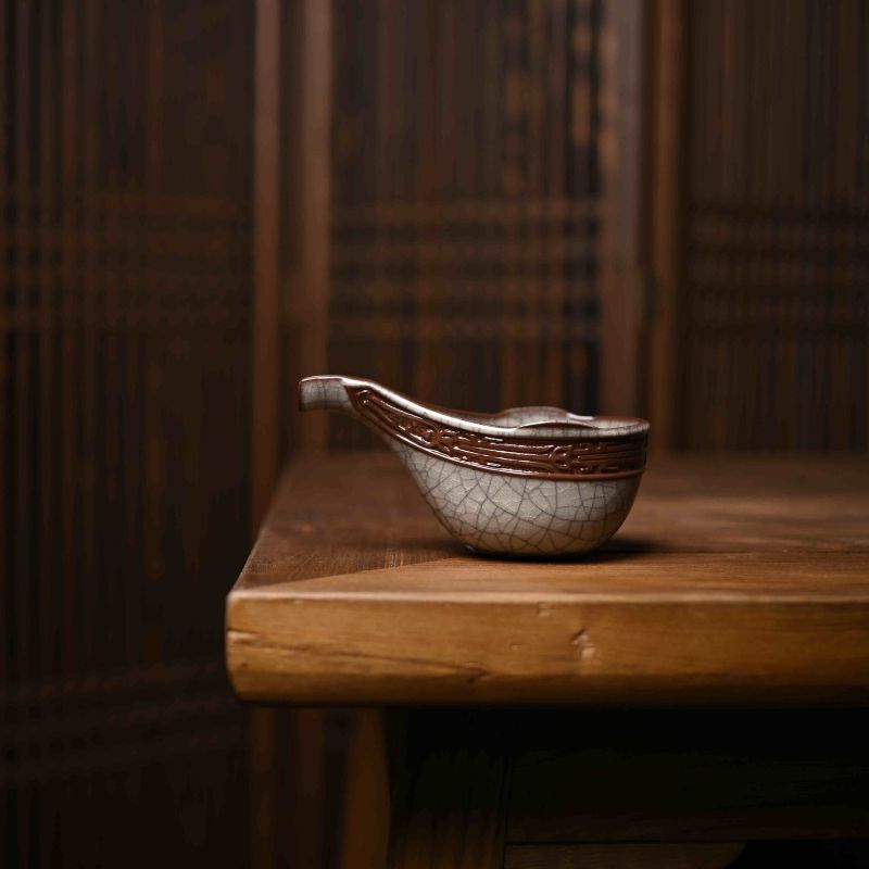 "Modern Ge Kiln" Celadoner Premium Plategold Writing Pot Justice In Hand Put The Lid on The Tea SetDragon Pattern Square Plate