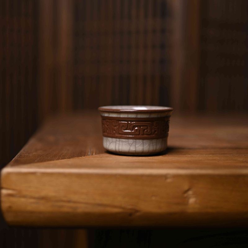 "Modern Ge Kiln" Celadoner Binaural Cup Straight Cup Cymbal Cup Creative Celadon
