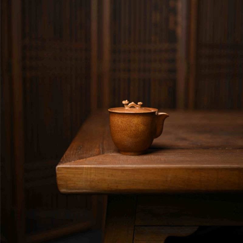 "Nature's Ruyi" Celadoner Wood and Plant Ash Glazed Ceramic Teapot