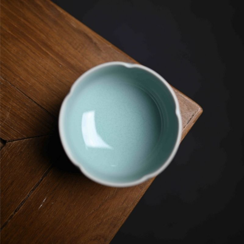 "Petal Bowl" Celadoner Azure Glaze Petal Bowl Tea Cup