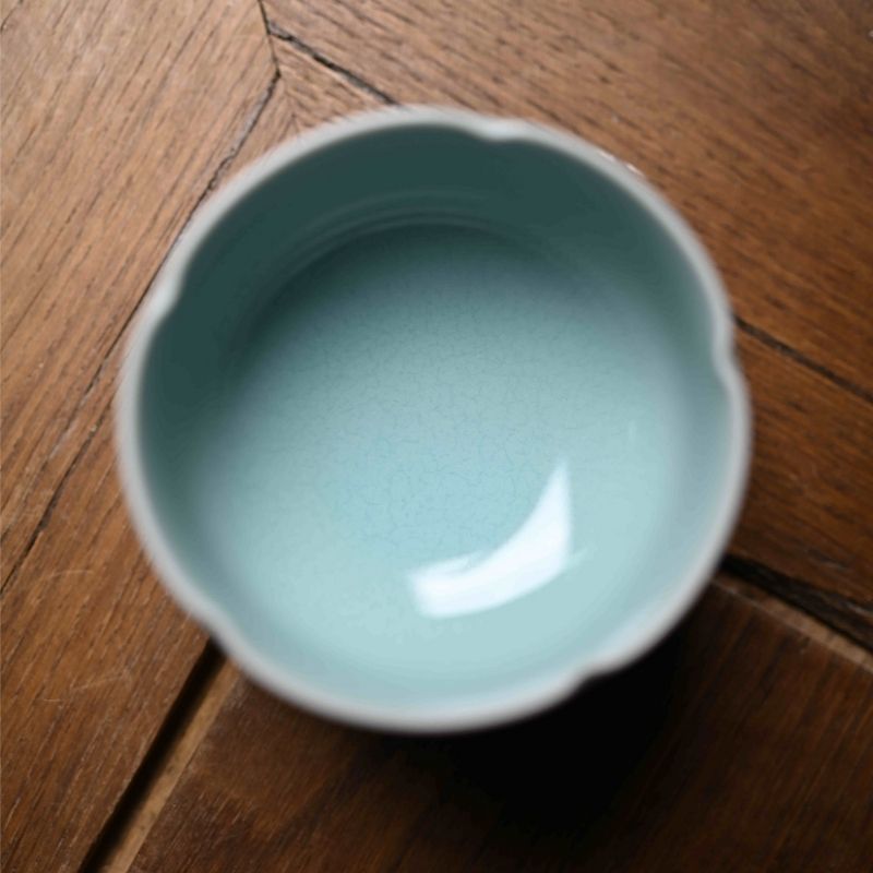 "Petal Bowl" Celadoner Azure Glaze Petal Bowl Tea Cup