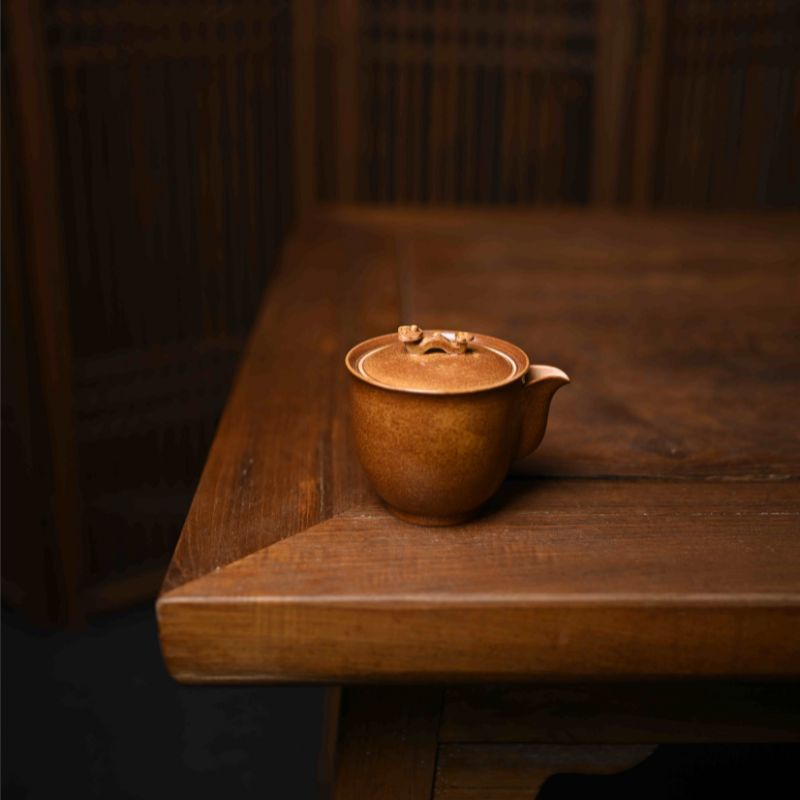 "Nature's Ruyi" Celadoner Wood and Plant Ash Glazed Ceramic Teapot