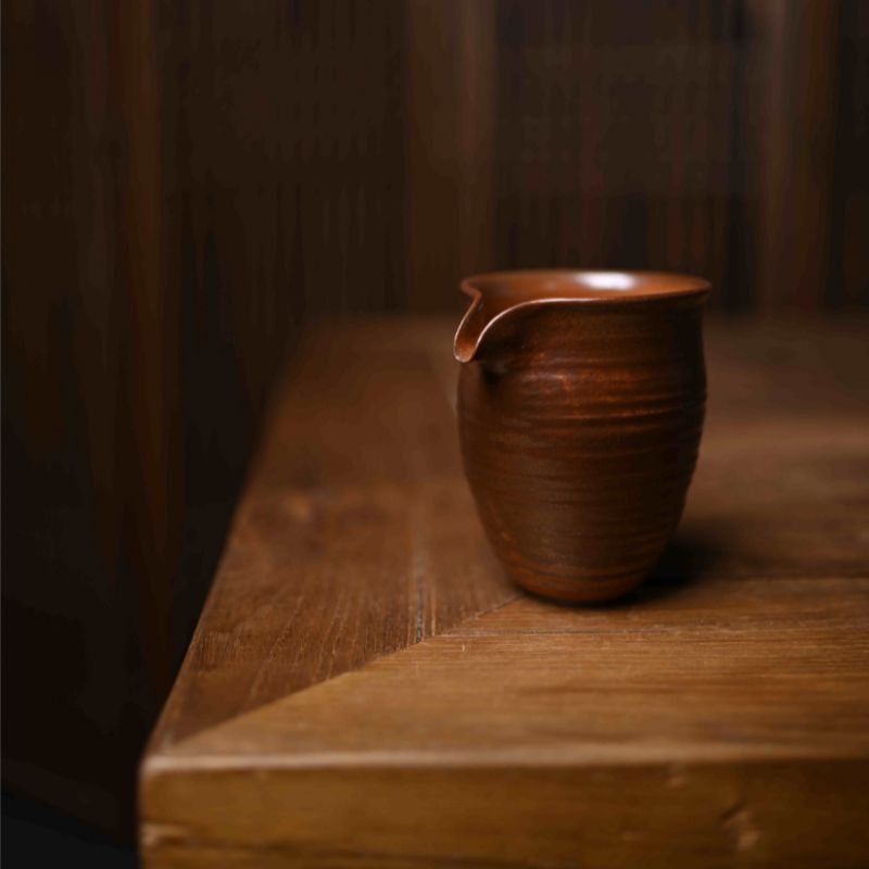 "Justice" Straw Gray Glaze Hand Painted justice Cup Tea Cup