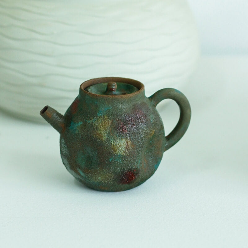 Celadoner Hand-Painted Lacquer Teapot - Unique Wabisabi Style