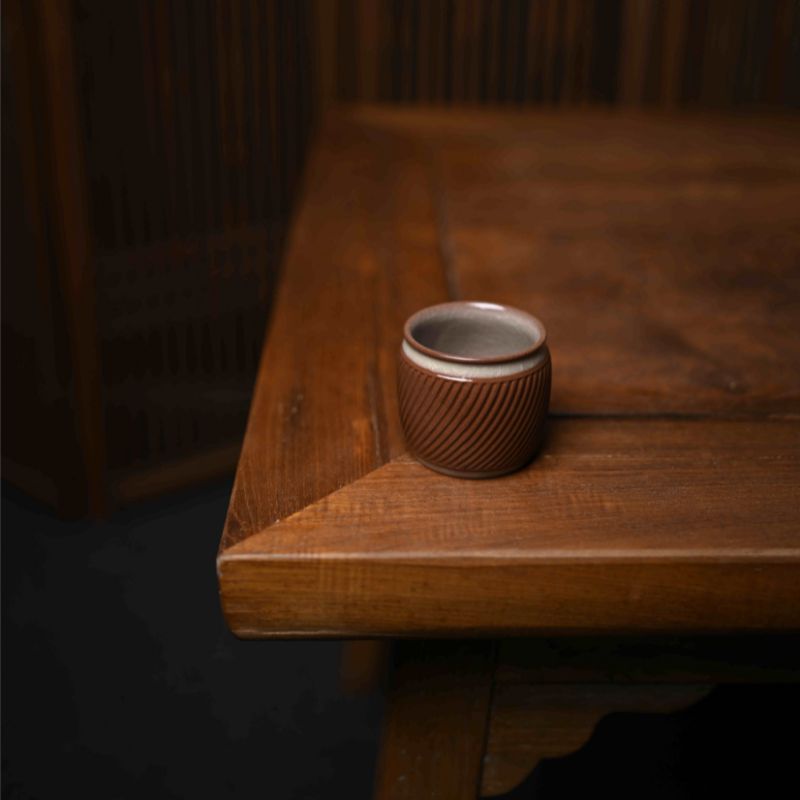 "Modern Ge Kiln" Celadoner Cymbal Cup Straight Cup Textured Steel Cup