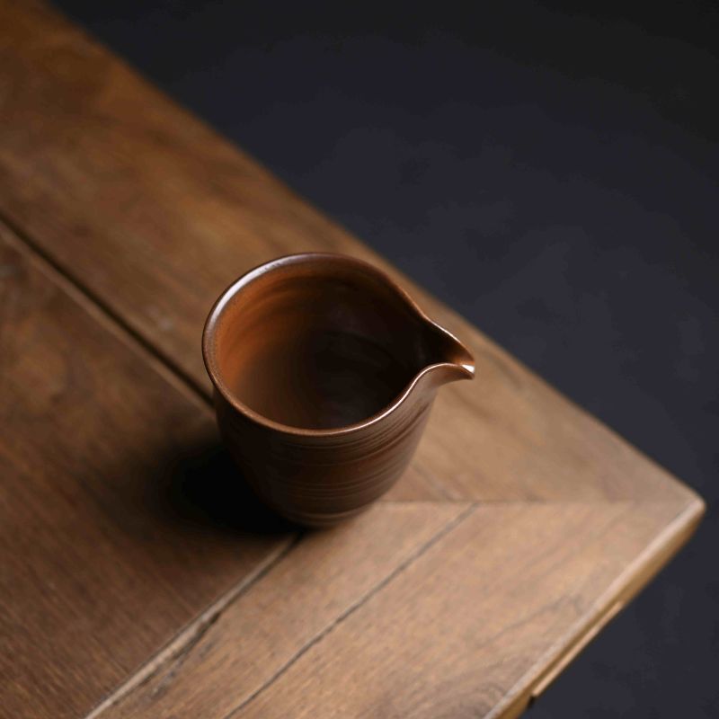 "Justice" Straw Gray Glaze Hand Painted justice Cup Tea Cup
