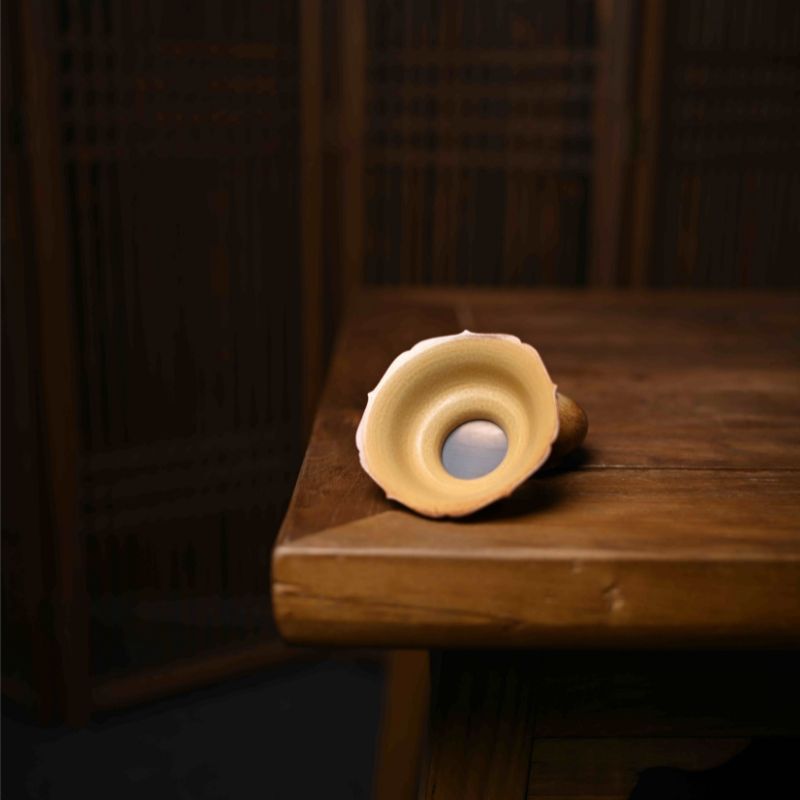 "Woodland Grace" Celadoner Two-Piece Tea Strainer Set with Grass and Wood Ash Glaze