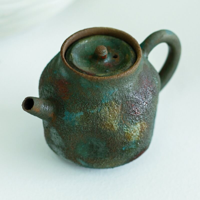 Celadoner Hand-Painted Lacquer Teapot - Unique Wabisabi Style