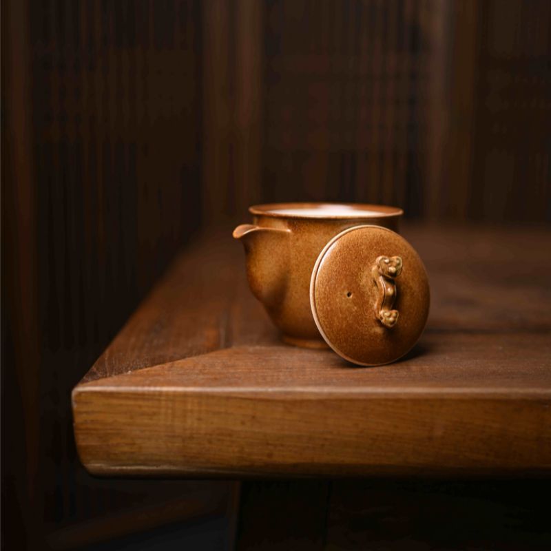 "Nature's Ruyi" Celadoner Wood and Plant Ash Glazed Ceramic Teapot
