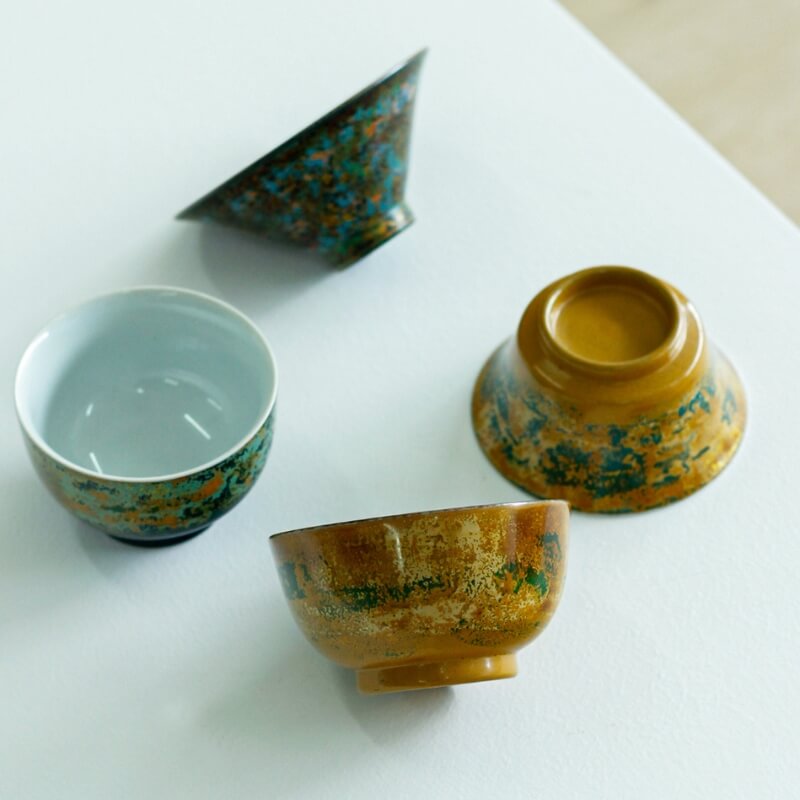 Celadoner Rhino Skin Lacquer Tea Cup