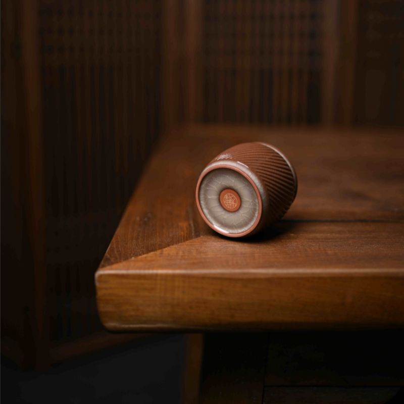 "Modern Ge Kiln" Celadoner Cymbal Cup Straight Cup Textured Steel Cup