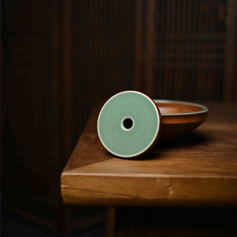 ‘’Pot Bearing‘’ Celadoner Grass Gray Glaze Tea Tray Jade Bracelet Pot two piece suit Teapot Set