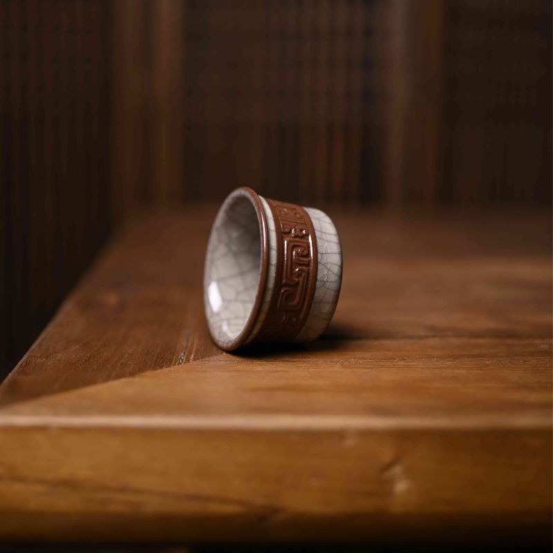 "Modern Ge Kiln" Celadoner Binaural Cup Straight Cup Cymbal Cup Creative Celadon