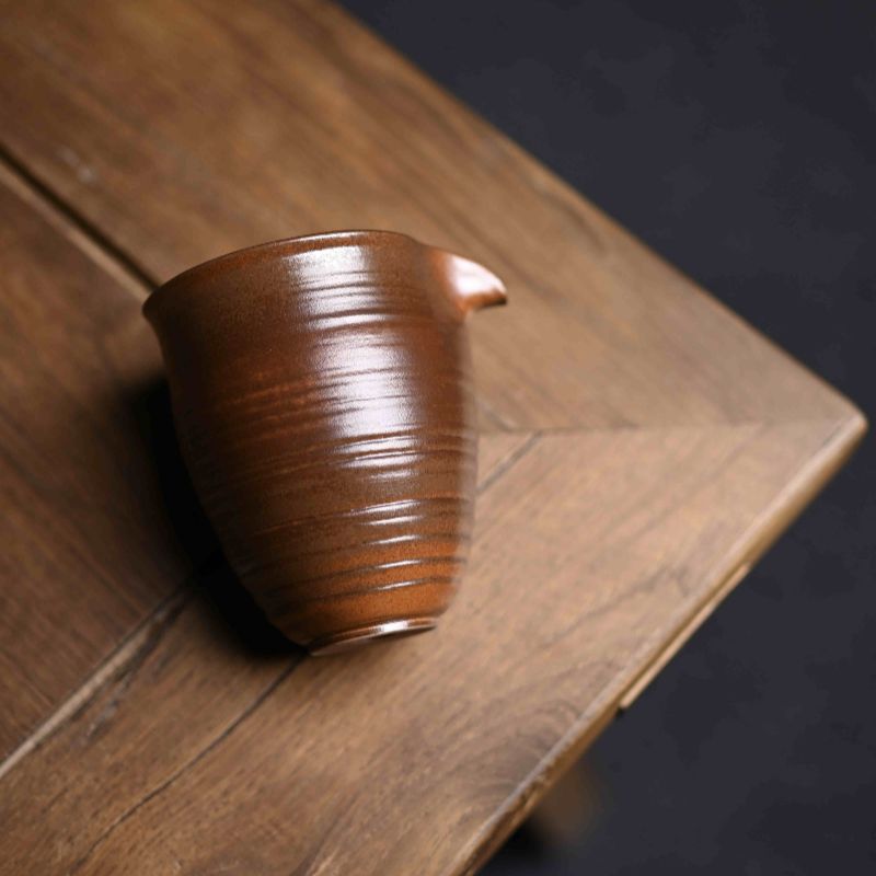 "Justice" Straw Gray Glaze Hand Painted justice Cup Tea Cup