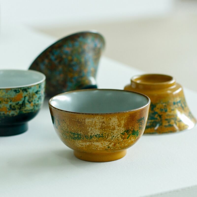 Celadoner Rhino Skin Lacquer Tea Cup