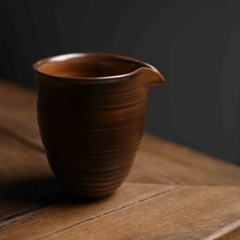 "Justice" Straw Gray Glaze Hand Painted justice Cup Tea Cup