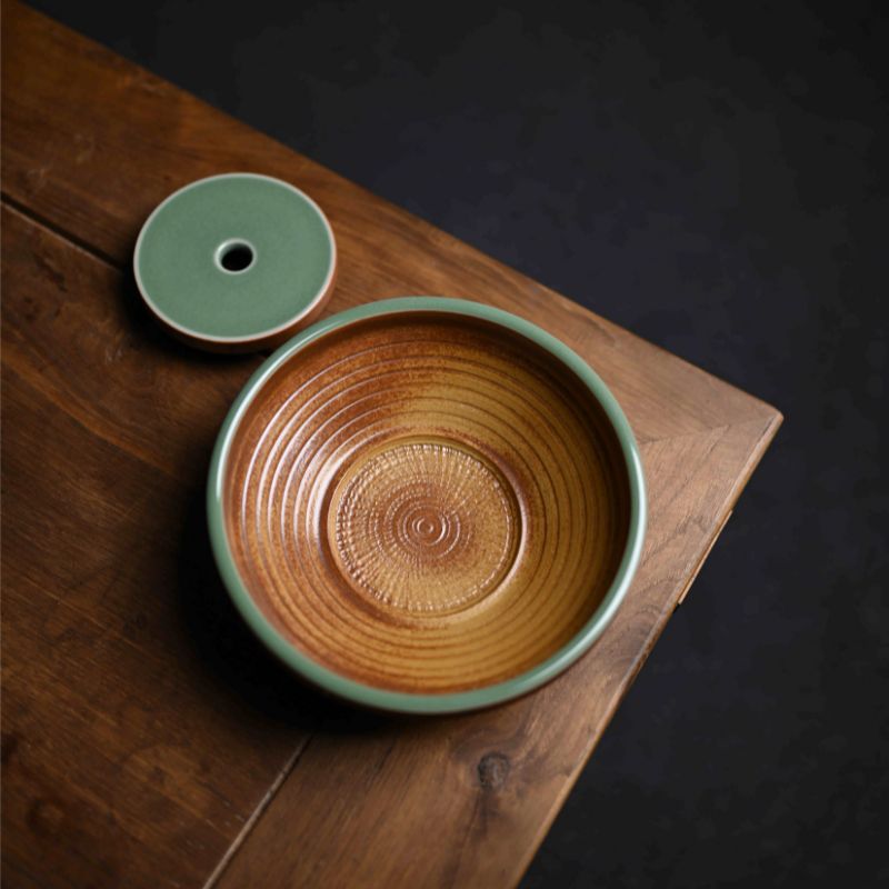 ‘’Pot Bearing‘’ Celadoner Grass Gray Glaze Tea Tray Jade Bracelet Pot two piece suit Teapot Set
