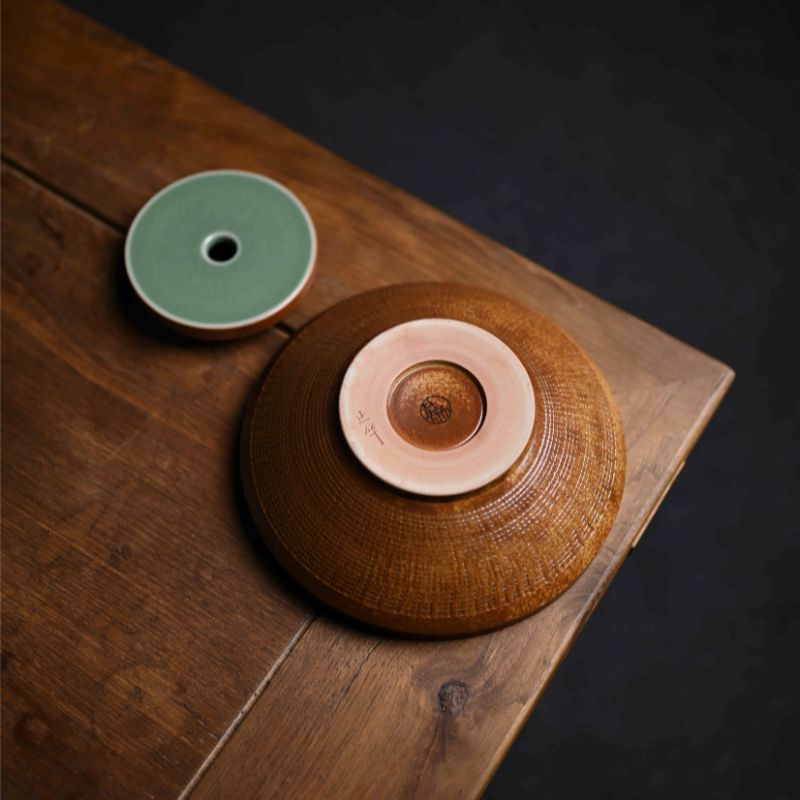 ‘’Pot Bearing‘’ Celadoner Grass Gray Glaze Tea Tray Jade Bracelet Pot two piece suit Teapot Set