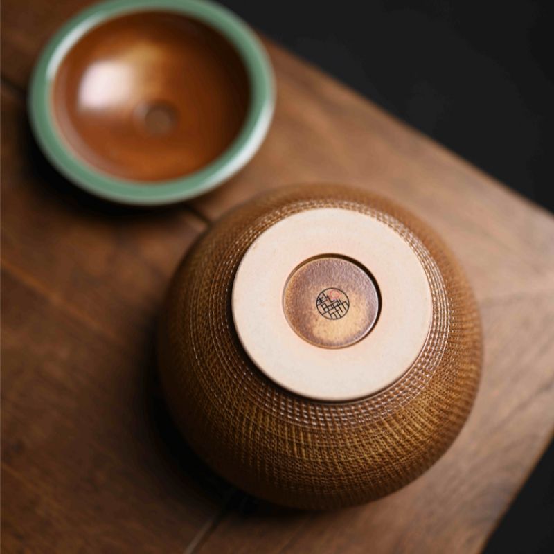 ‘’Jianshui‘’  Celadoner Plum Green Glaze Engraving Pattern Tea Cddy - Celadoner